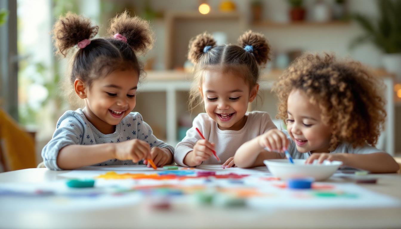 Children doing arts and crafts at Allie and Friends